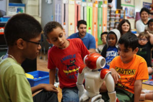 Students working with robots at private special edcuation school in Nutley NJ