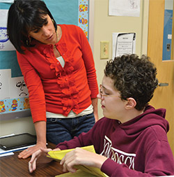 private special education school nj - Middle School student with counselor at The Children's Institute